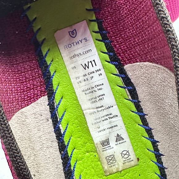 ROTHY'S The Point Flat Bright Magenta Pink Sz 11 $145 - Picture 8 of 8